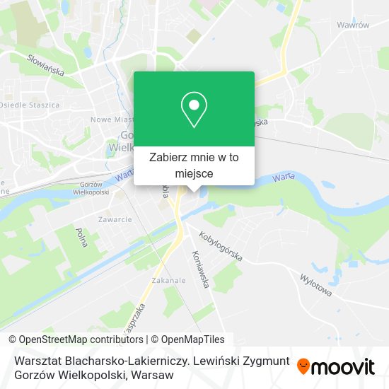 Mapa Warsztat Blacharsko-Lakierniczy. Lewiński Zygmunt Gorzów Wielkopolski