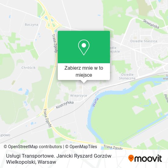 Mapa Usługi Transportowe. Janicki Ryszard Gorzów Wielkopolski