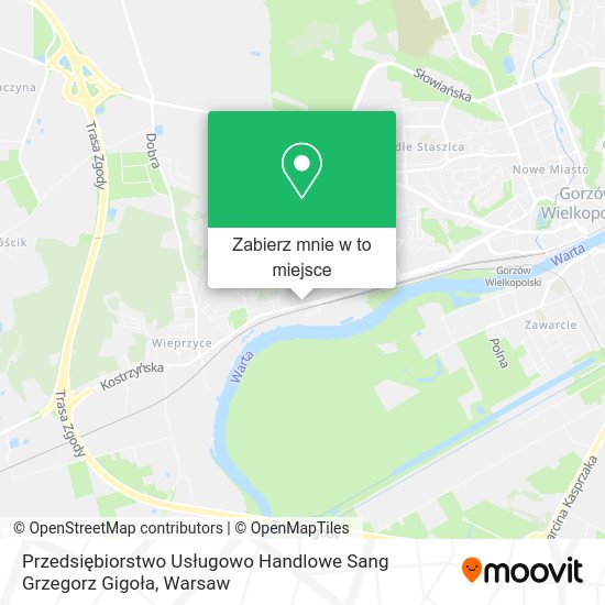 Mapa Przedsiębiorstwo Usługowo Handlowe Sang Grzegorz Gigoła