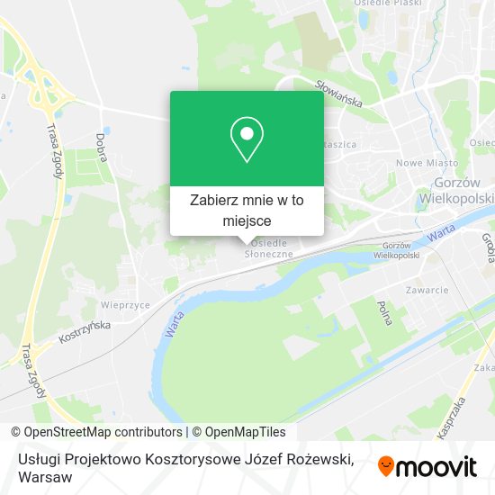 Mapa Usługi Projektowo Kosztorysowe Józef Rożewski