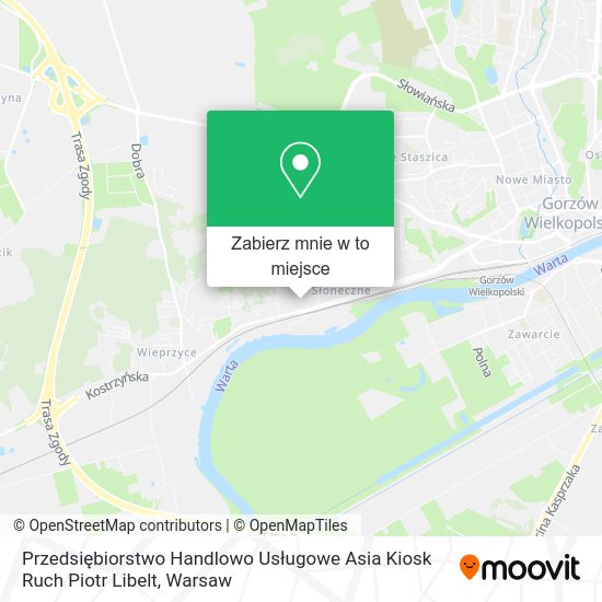 Mapa Przedsiębiorstwo Handlowo Usługowe Asia Kiosk Ruch Piotr Libelt