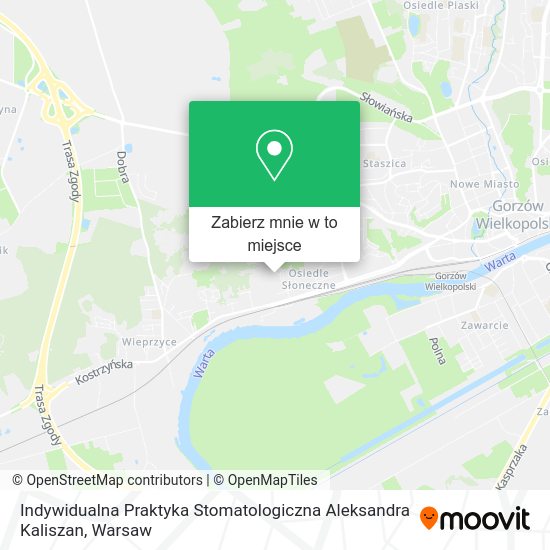 Mapa Indywidualna Praktyka Stomatologiczna Aleksandra Kaliszan