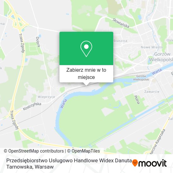 Mapa Przedsiębiorstwo Usługowo Handlowe Widex Danuta Tarnowska