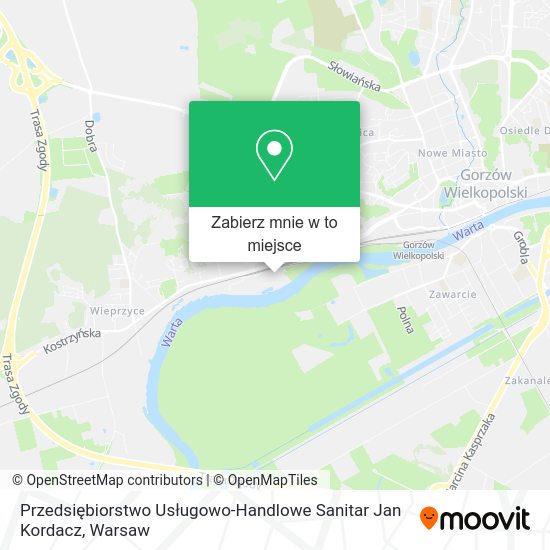 Mapa Przedsiębiorstwo Usługowo-Handlowe Sanitar Jan Kordacz