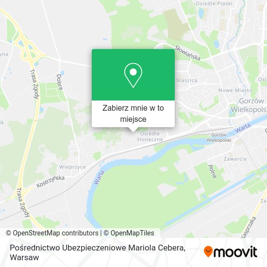 Mapa Pośrednictwo Ubezpieczeniowe Mariola Cebera