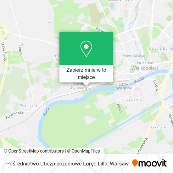 Mapa Pośrednictwo Ubezpieczeniowe Loręc Lilla