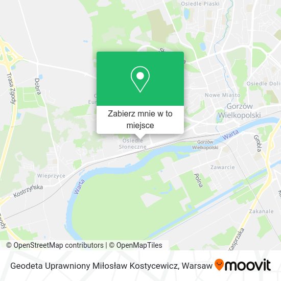 Mapa Geodeta Uprawniony Miłosław Kostycewicz