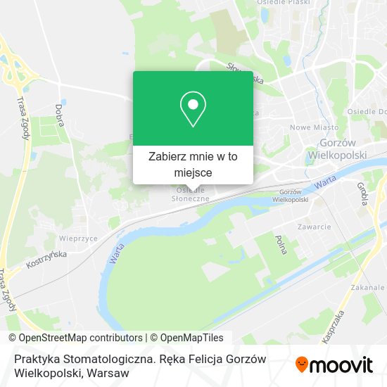 Mapa Praktyka Stomatologiczna. Ręka Felicja Gorzów Wielkopolski