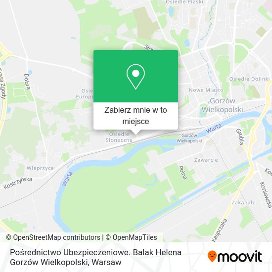 Mapa Pośrednictwo Ubezpieczeniowe. Balak Helena Gorzów Wielkopolski