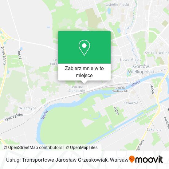 Mapa Usługi Transportowe Jarosław Grześkowiak