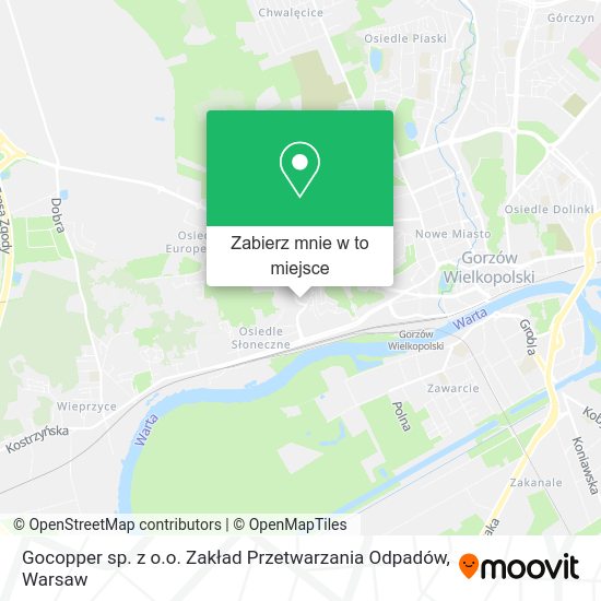 Mapa Gocopper sp. z o.o. Zakład Przetwarzania Odpadów