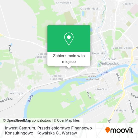 Mapa Inwest-Centrum. Przedsiębiorstwo Finansowo-Konsultingowo . Kowalska G.