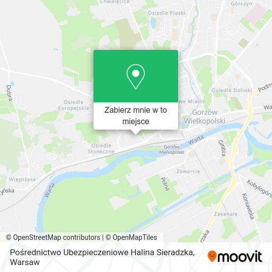 Mapa Pośrednictwo Ubezpieczeniowe Halina Sieradzka