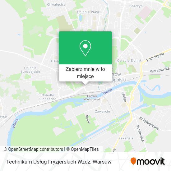 Mapa Technikum Usług Fryzjerskich Wzdz