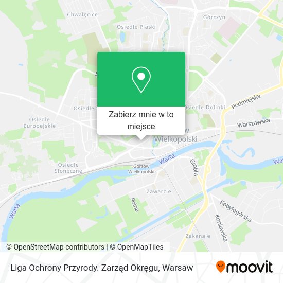 Mapa Liga Ochrony Przyrody. Zarząd Okręgu