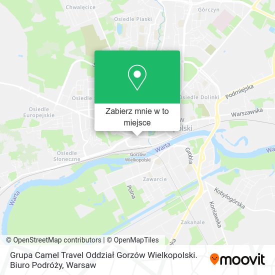 Mapa Grupa Camel Travel Oddział Gorzów Wielkopolski. Biuro Podróży