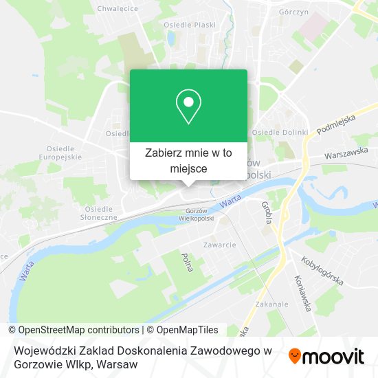 Mapa Wojewódzki Zaklad Doskonalenia Zawodowego w Gorzowie Wlkp