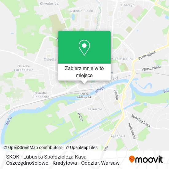 Mapa SKOK - Lubuska Spółdzielcza Kasa Oszczędnościowo - Kredytowa - Oddział