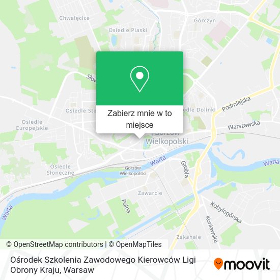 Mapa Ośrodek Szkolenia Zawodowego Kierowców Ligi Obrony Kraju