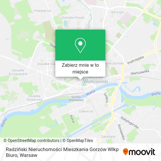 Mapa Radziński Nieruchomości Mieszkania Gorzów Wlkp Biuro