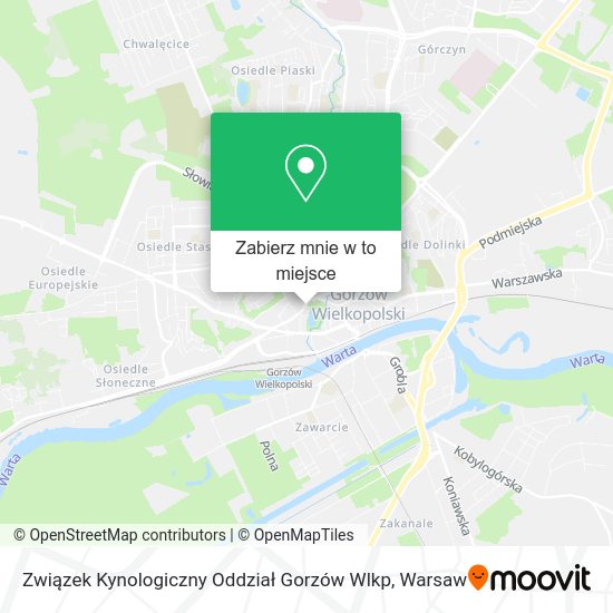 Mapa Związek Kynologiczny Oddział Gorzów Wlkp