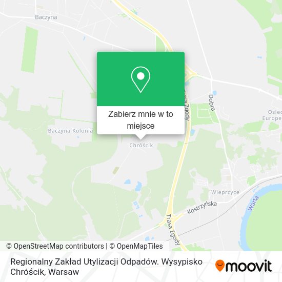 Mapa Regionalny Zakład Utylizacji Odpadów. Wysypisko Chróścik