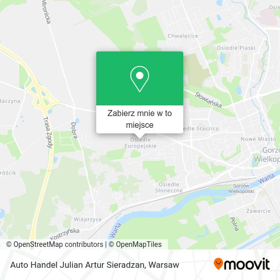 Mapa Auto Handel Julian Artur Sieradzan