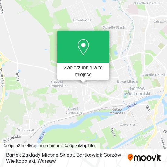 Mapa Bartek Zakłady Mięsne Sklept. Bartkowiak Gorzów Wielkopolski