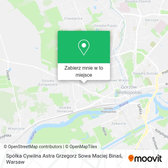 Mapa Spółka Cywilna Astra Grzegorz Sowa Maciej Binaś