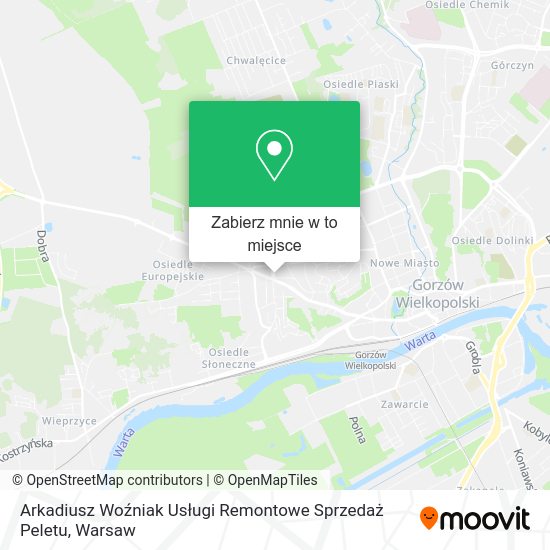 Mapa Arkadiusz Woźniak Usługi Remontowe Sprzedaż Peletu