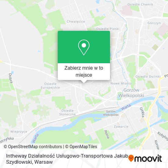 Mapa Intheway Działalność Usługowo-Transportowa Jakub Szydłowski