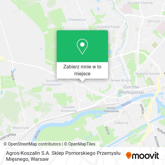 Mapa Agros-Koszalin S.A. Sklep Pomorskiego Przemysłu Mięsnego