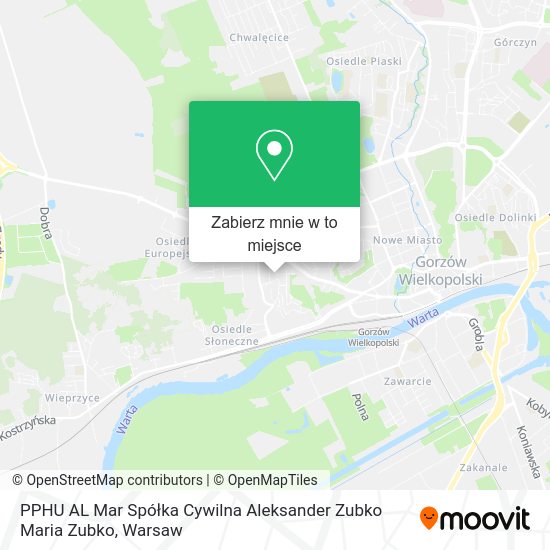 Mapa PPHU AL Mar Spółka Cywilna Aleksander Zubko Maria Zubko