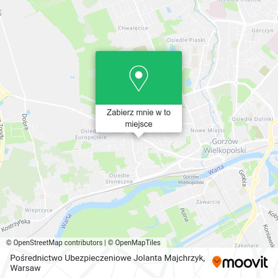 Mapa Pośrednictwo Ubezpieczeniowe Jolanta Majchrzyk