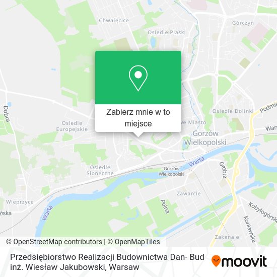 Mapa Przedsiębiorstwo Realizacji Budownictwa Dan- Bud inż. Wiesław Jakubowski