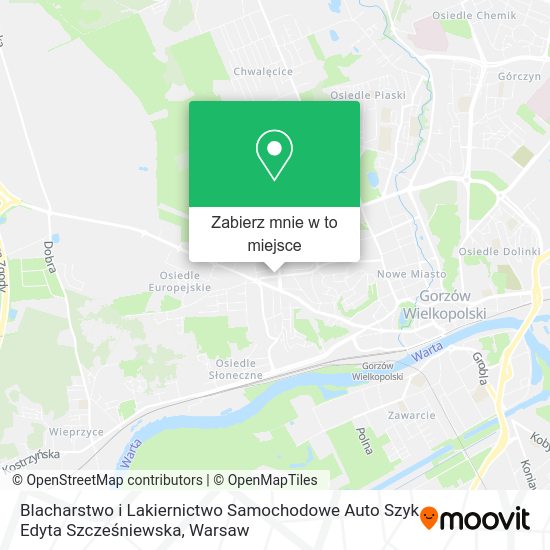 Mapa Blacharstwo i Lakiernictwo Samochodowe Auto Szyk Edyta Szcześniewska