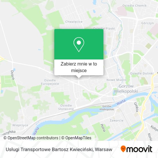 Mapa Usługi Transportowe Bartosz Kwieciński