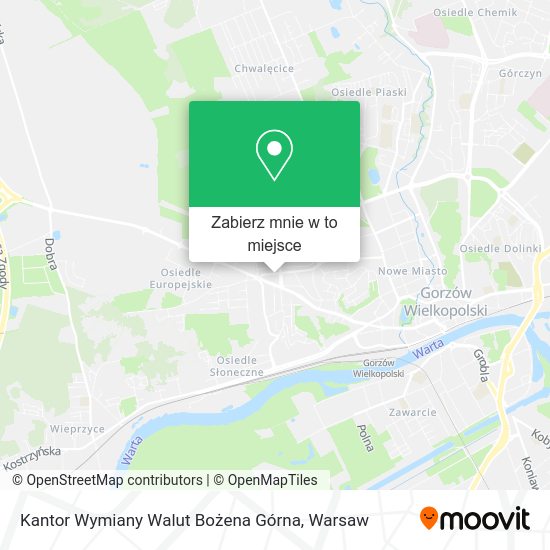 Mapa Kantor Wymiany Walut Bożena Górna