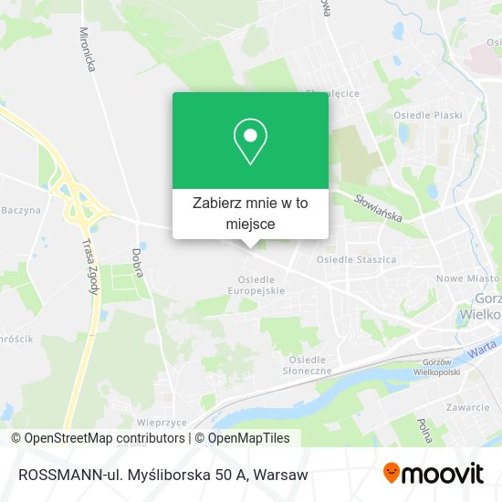 Mapa ROSSMANN-ul. Myśliborska 50 A