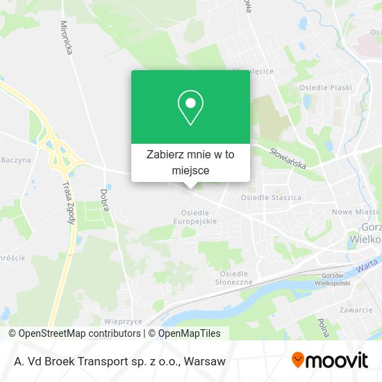 Mapa A. Vd Broek Transport sp. z o.o.