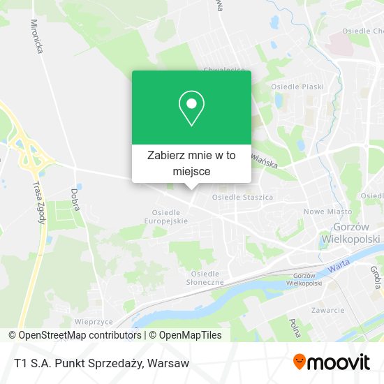 Mapa T1 S.A. Punkt Sprzedaży