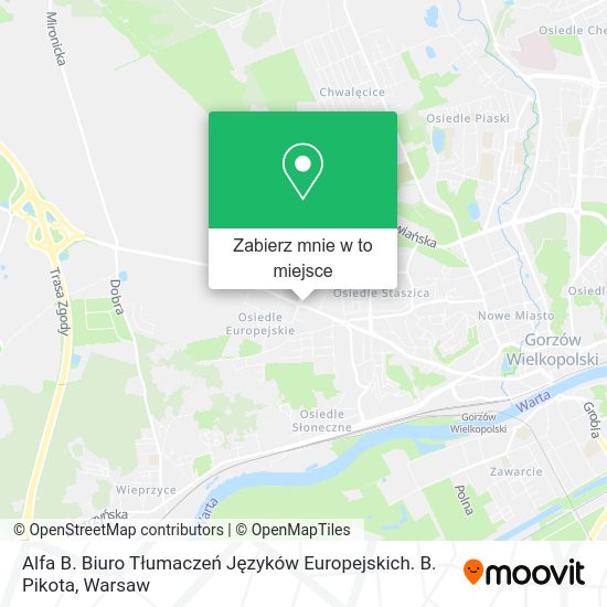 Mapa Alfa B. Biuro Tłumaczeń Języków Europejskich. B. Pikota