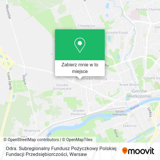 Mapa Odra. Subregionalny Fundusz Pożyczkowy Polskiej Fundacji Przedsiębiorczości