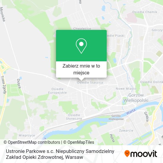 Mapa Ustronie Parkowe s.c. Niepubliczny Samodzielny Zakład Opieki Zdrowotnej