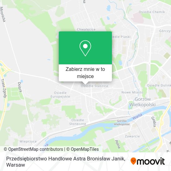 Mapa Przedsiębiorstwo Handlowe Astra Bronisław Janik