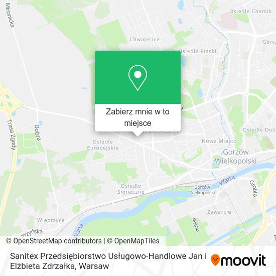 Mapa Sanitex Przedsiębiorstwo Usługowo-Handlowe Jan i Elżbieta Zdrzałka