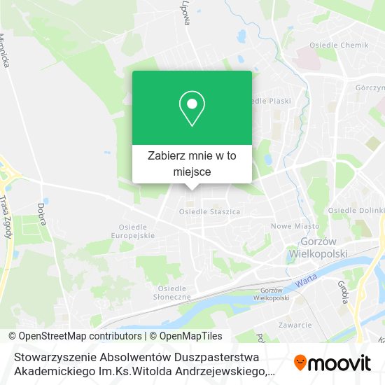 Mapa Stowarzyszenie Absolwentów Duszpasterstwa Akademickiego Im.Ks.Witolda Andrzejewskiego