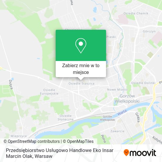 Mapa Przedsiębiorstwo Usługowo Handlowe Eko Insar Marcin Olak