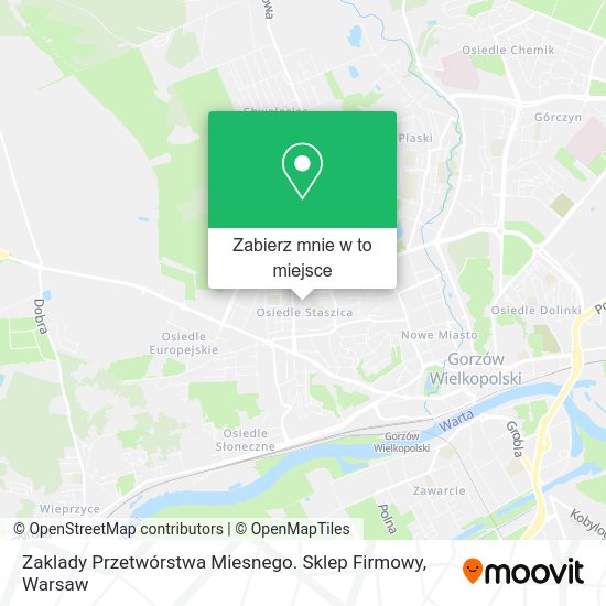 Mapa Zaklady Przetwórstwa Miesnego. Sklep Firmowy