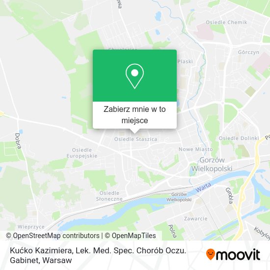 Mapa Kućko Kazimiera, Lek. Med. Spec. Chorób Oczu. Gabinet